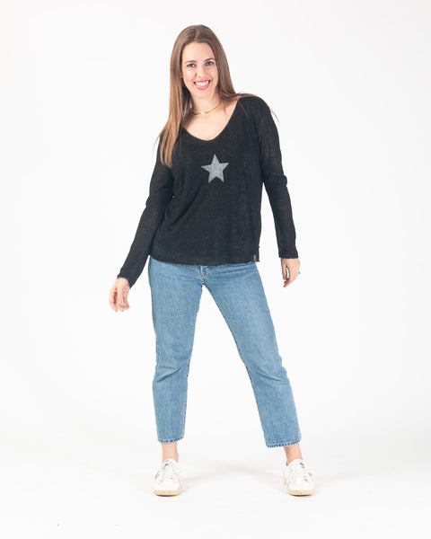 Vadel Double layer Star top - Black