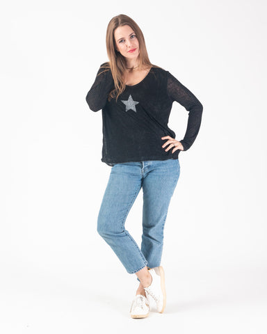 Vadel Double layer Star top - Black