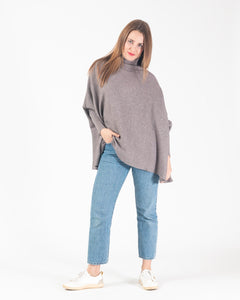 Pepper Poncho knit- Biscuit