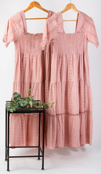 Blush Anglaise Midi Dress