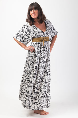 Pia Floral Maxi Dress - Black