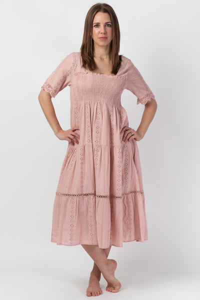 Blush Anglaise Midi Dress