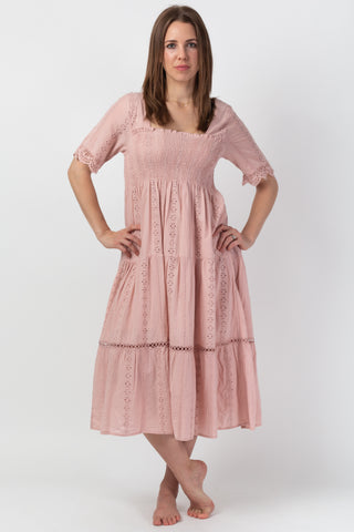 Blush Anglaise Midi Dress