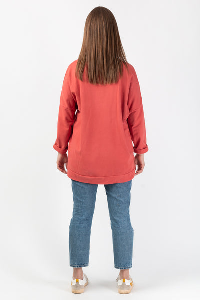 Leopard Star Sweatshirt - Coral