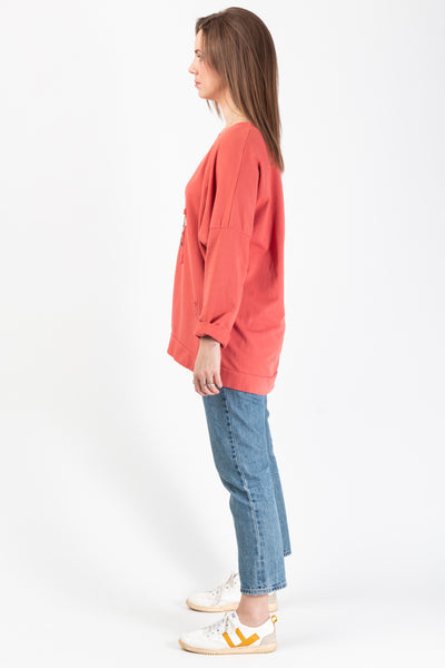 Leopard Star Sweatshirt - Coral