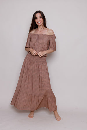 Hallie dress - Rose/ teal