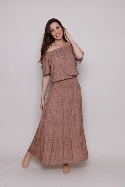 Hallie dress - Rose/ teal