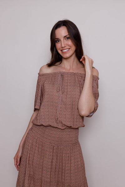 Hallie dress - Rose/ teal