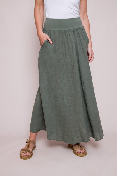 Lula Linen skirt - Khaki