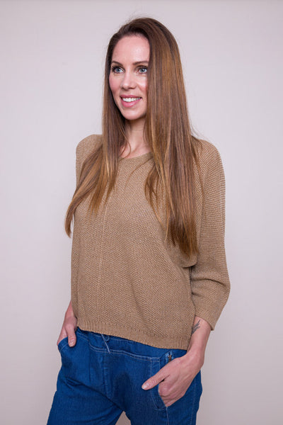 Lina Sparkle fine knit - Camel